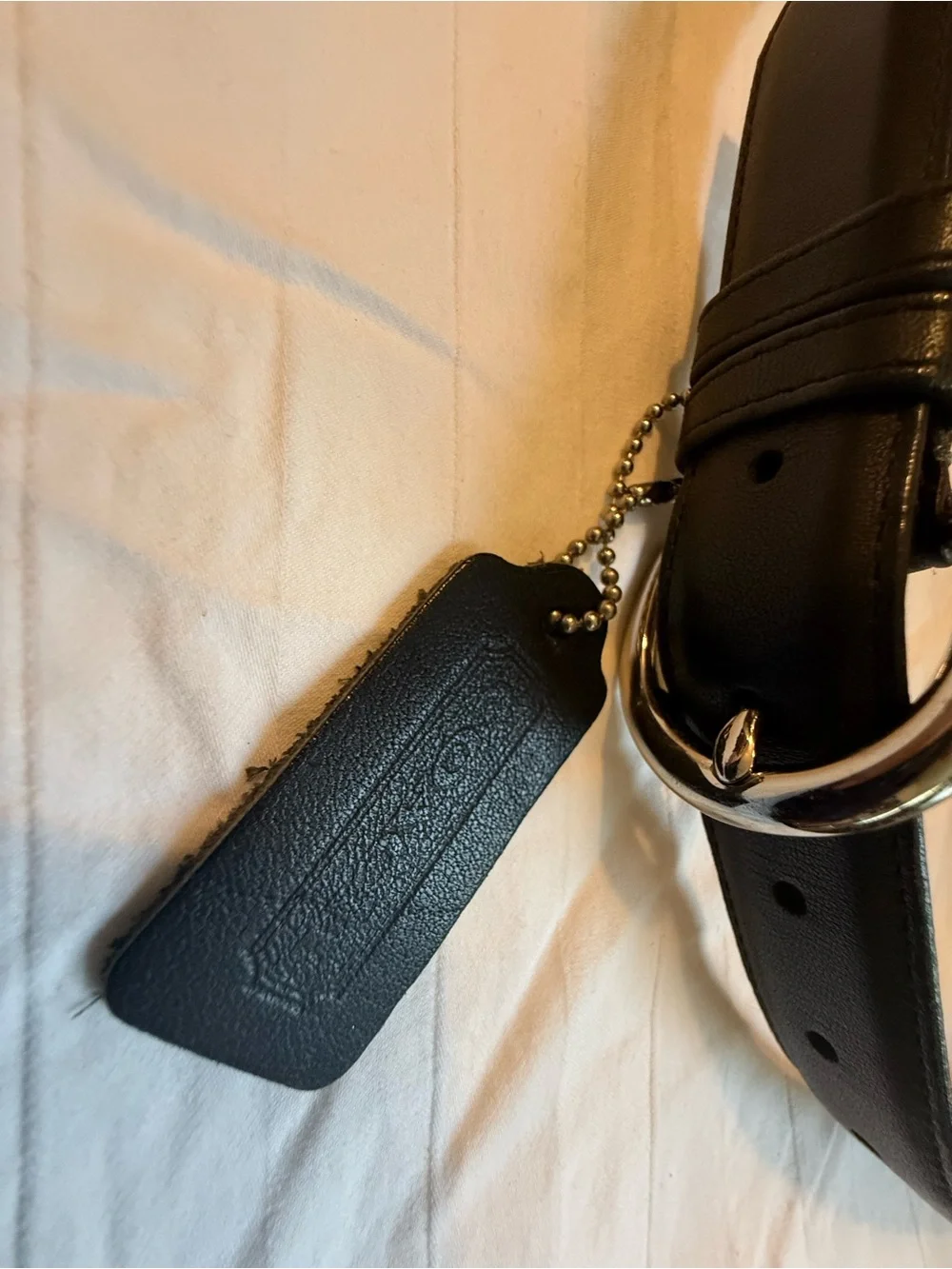 Authentic Coach Black Leather Belt with Silver Buckle Size Small